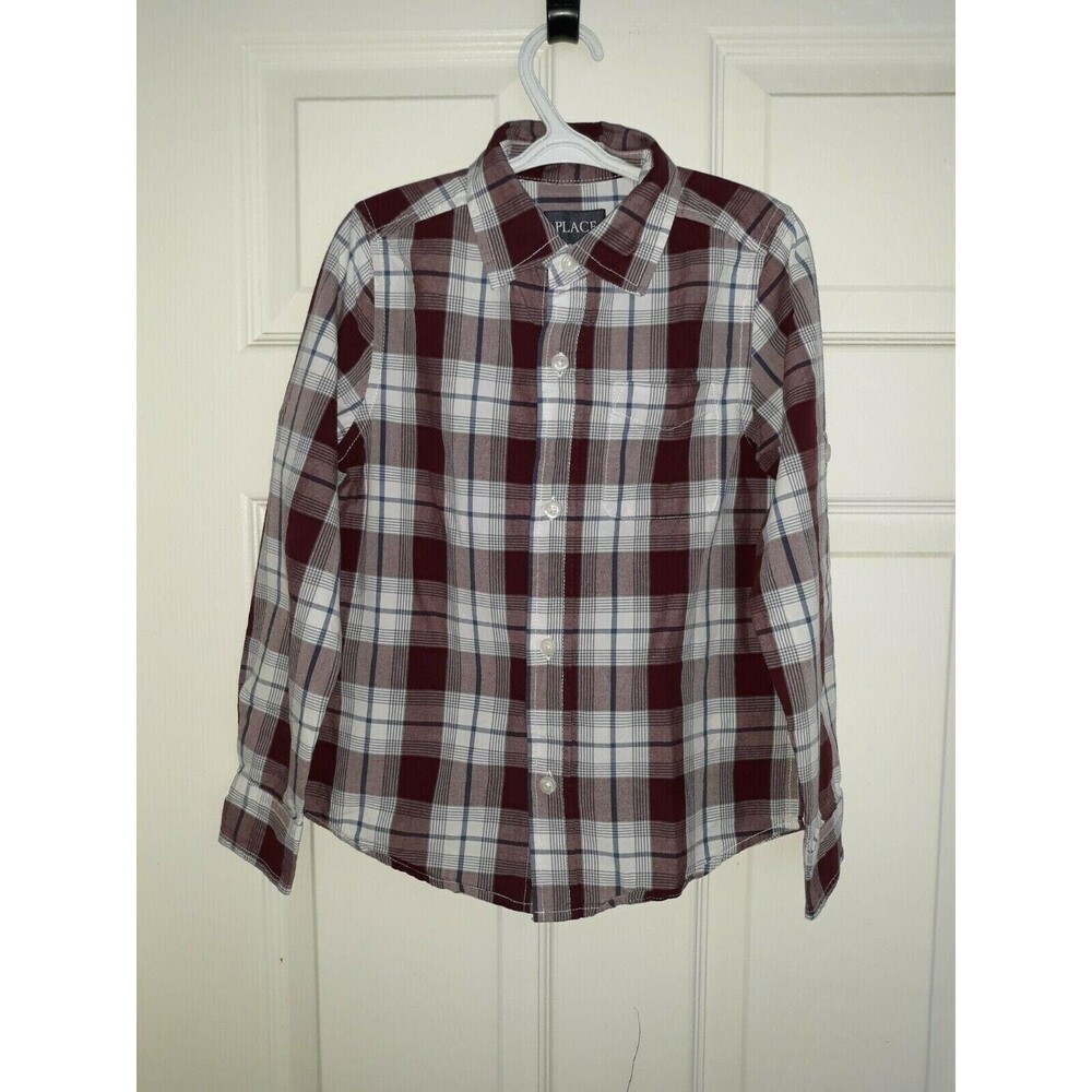 The Children's Place Plaid Button Down Shirt Boys Size Small 5-6